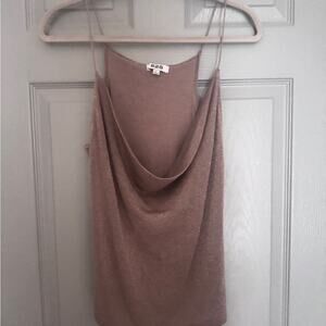 525 America Camisole Drape Cowl Front Sparkle Tank